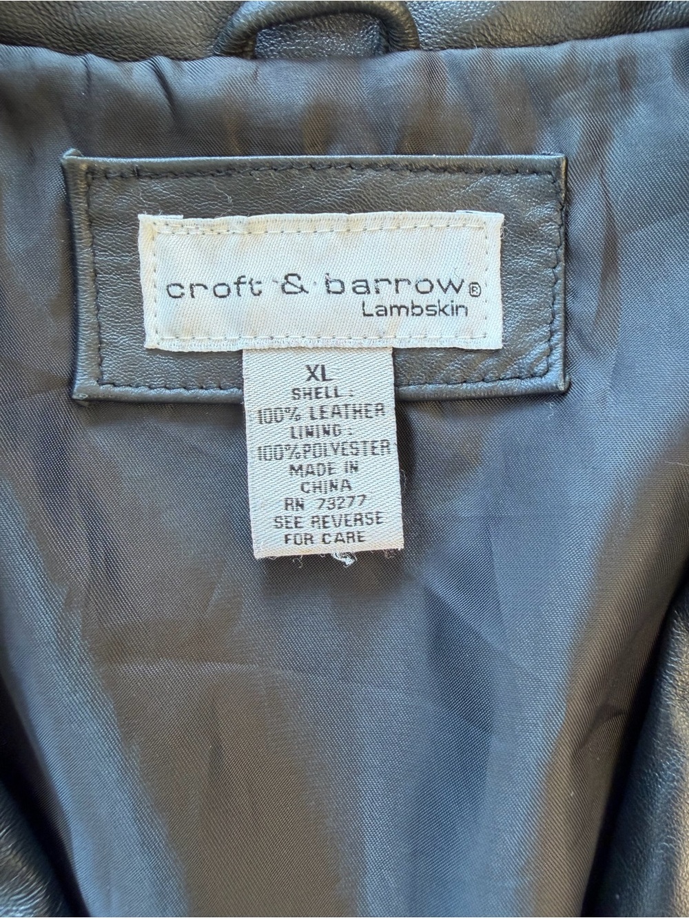 Croft & Barrow Women's Black Lambskin Genuine Leather Blazer jacket XL - Picture 5 of 7
